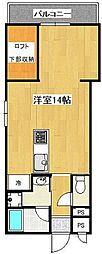 メゾンドブランシュ真砂 ワンルームの間取図画像