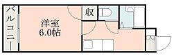 エクステンド武町 1Kの間取図画像