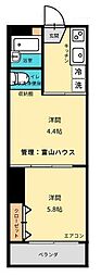第2富山ハイツ 2Kの間取図画像