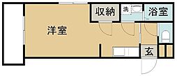 A&M葉月館 ワンルームの間取図画像