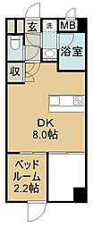 シエロ・アスール1 1DKの間取図画像