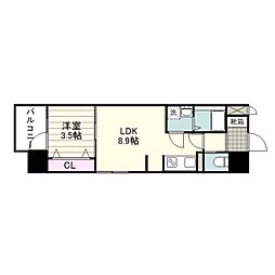 S-RESIDENCESHINMACHIagog 1LDKの間取図画像