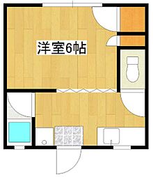 山元マンション 1Kの間取図画像