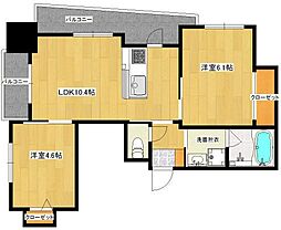アイリスコート田上 2LDKの間取図画像