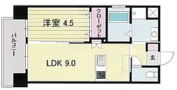 サンハイツ中洲通り 1LDKの間取図画像