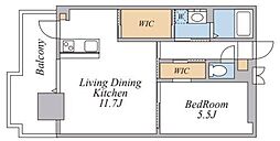 LANDMARKNISHIDA 1LDKの間取図画像