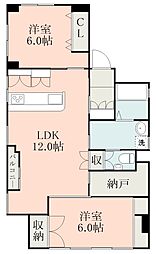 イルトラッツオ中央駅 2LDKの間取図画像