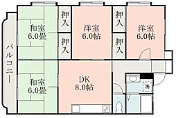 ツインパーク 4DKの間取図画像