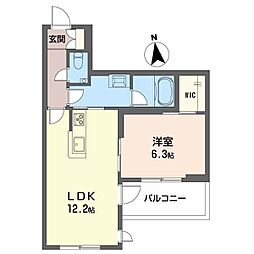 鹿児島市武1丁目マンション 1LDKの間取図画像