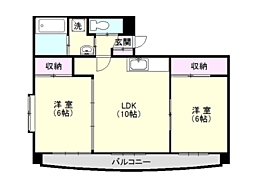 フェリーチェ・桂 2LDKの間取図画像