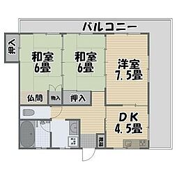 脇野コーポ 3Kの間取図画像