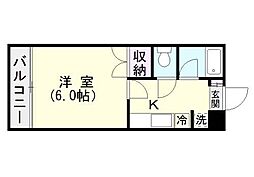 エクステンド城山 1Kの間取図画像