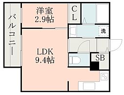 WEISSEWAND 1LDKの間取図画像