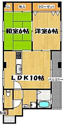 サンシャイン・フジ 2LDKの間取図画像