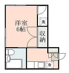 イルトラッツオ中央駅 1Kの間取図画像