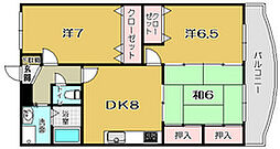 パストラル9・9 3DKの間取図画像