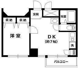 JR山手線 渋谷駅 徒歩6分の賃貸マンション 3階1DKの間取り