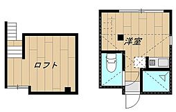 JR山手線 新大久保駅 徒歩9分の賃貸アパート 2階ワンルームの間取り