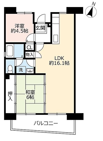 URアーベインルネス穴生 ｜福岡県北九州市八幡西区萩原1丁目(賃貸マンション2LDK・3階・59.54㎡)の写真 その2