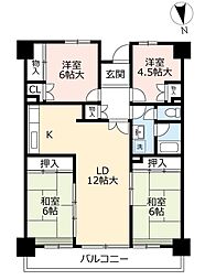 UR都市機構サンハイツ前田4号棟 4LDKの間取図画像