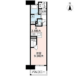 UR都市機構シーサイドももちセンターステージ1号棟 1DKの間取図画像