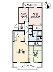 UR都市機構アーバンハイツ荒江 3LDKの間取図画像