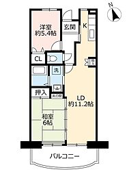 アーベインルネス貝塚4号棟 2LDKの間取図画像