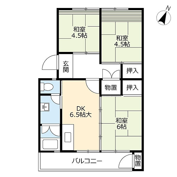 UR日の里 ｜福岡県宗像市日の里5丁目(賃貸マンション3DK・4階・52.28㎡)の写真 その2