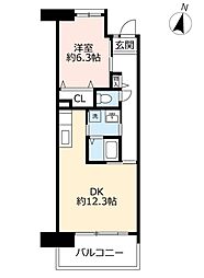 UR都市機構アーベインビオ春日2号棟 1LDKの間取図画像