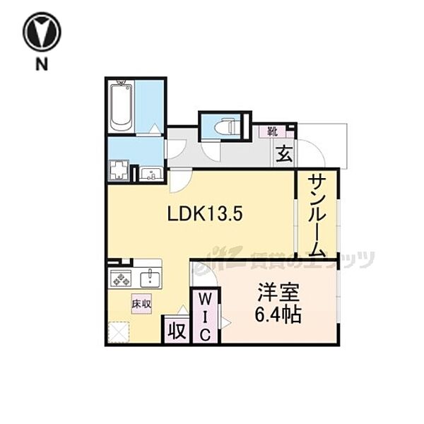 奈良県天理市田部町(賃貸アパート1LDK・1階・50.87㎡)の写真 その2