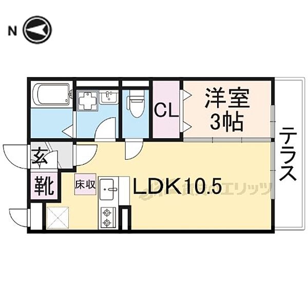 フィオーレ三条 305｜奈良県奈良市三条大路1丁目(賃貸アパート1LDK・3階・33.40㎡)の写真 その2