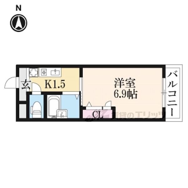 シャトレー御殿山 103｜大阪府枚方市御殿山町(賃貸マンション1K・1階・19.15㎡)の写真 その2