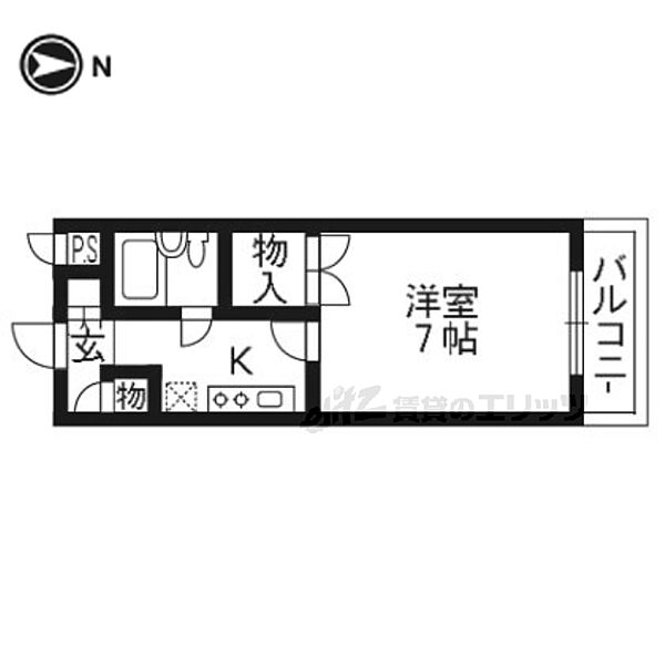 大阪府枚方市渚西1丁目(賃貸マンション1K・4階・19.02㎡)の写真 その2