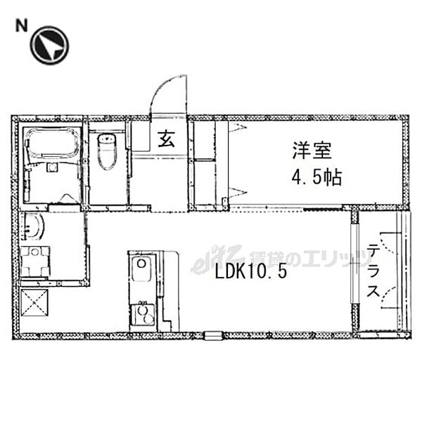 メゾン・ド　グレイス 101｜大阪府枚方市宇山町(賃貸アパート1LDK・1階・35.21㎡)の写真 その2