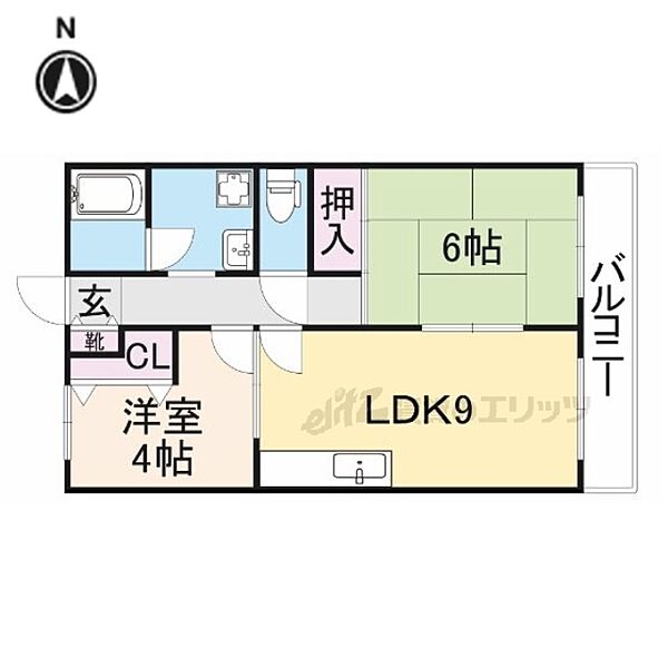 奈良県生駒市辻町(賃貸アパート2LDK・3階・52.70㎡)の写真 その2