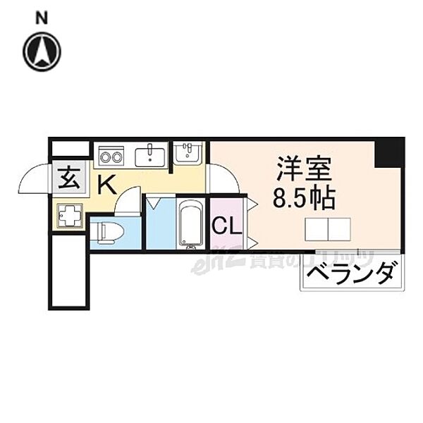 フクダ不動産新大宮マンション 603｜奈良県奈良市大宮町4丁目(賃貸マンション1K・6階・25.65㎡)の写真 その2