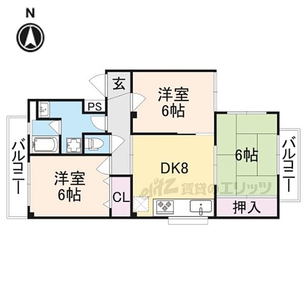 大阪府寝屋川市平池町(賃貸アパート3DK・3階・55.64㎡)の写真 その1