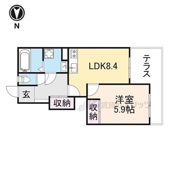 クリスタルビューII 101｜奈良県生駒郡三郷町勢野西3丁目(賃貸アパート1LDK・1階・39.58㎡)の写真 その2