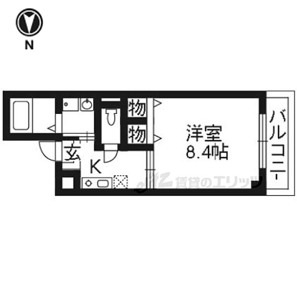 メゾンフルブレス 405｜大阪府枚方市招提北町１丁目(賃貸マンション1K・4階・28.05㎡)の写真 その2