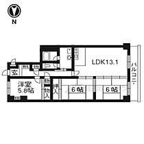 大阪府枚方市田口4丁目（賃貸マンション3LDK・3階・73.35㎡） その2