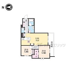 シャーメゾン　レソール 1階2LDKの間取り