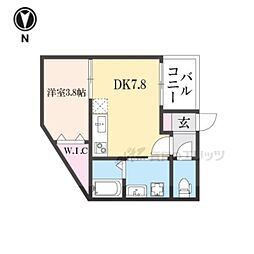 京阪本線 寝屋川市駅 徒歩6分の賃貸アパート 1階1DKの間取り