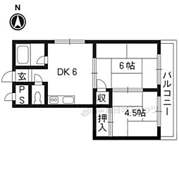 M'プラザ津田駅前参番館 2DKの間取図画像
