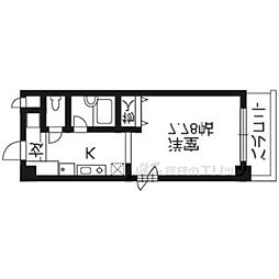 パークリセス 4階1Kの間取り