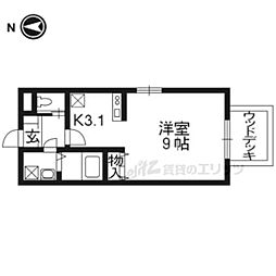 グランパルク 1階1Kの間取り
