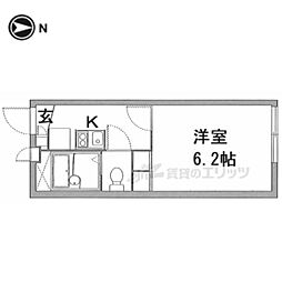 レオパレスグレイスIV 1階1Kの間取り