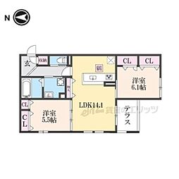 Ｒｅｐｏｓ 1階2LDKの間取り