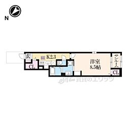 グリーン 1階1Kの間取り