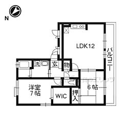ドミール岡山手 2LDKの間取図画像