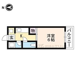 宝徳マンション 1Kの間取図画像